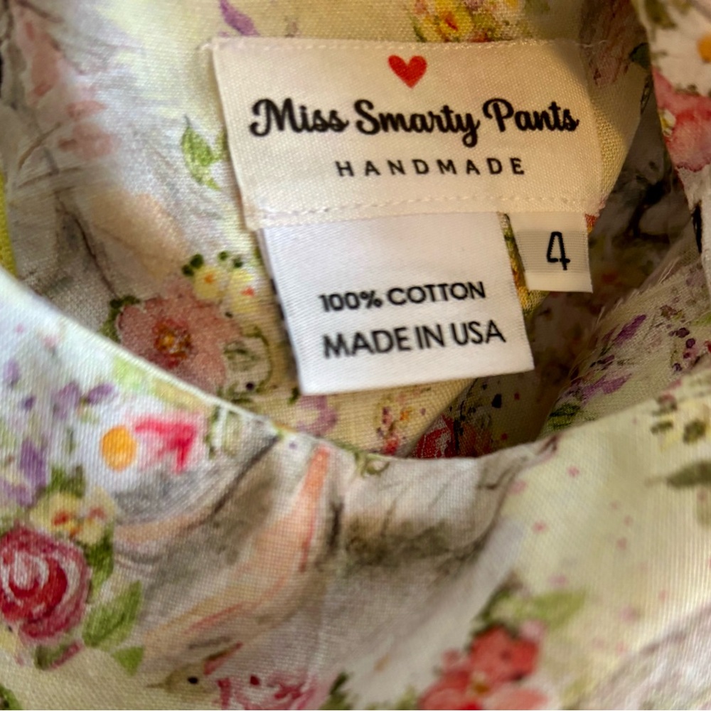 Miss Smarty Pants New Hand Crafted Yellow Easter Dress with Bunnies Size 4T - Picture 4 of 6